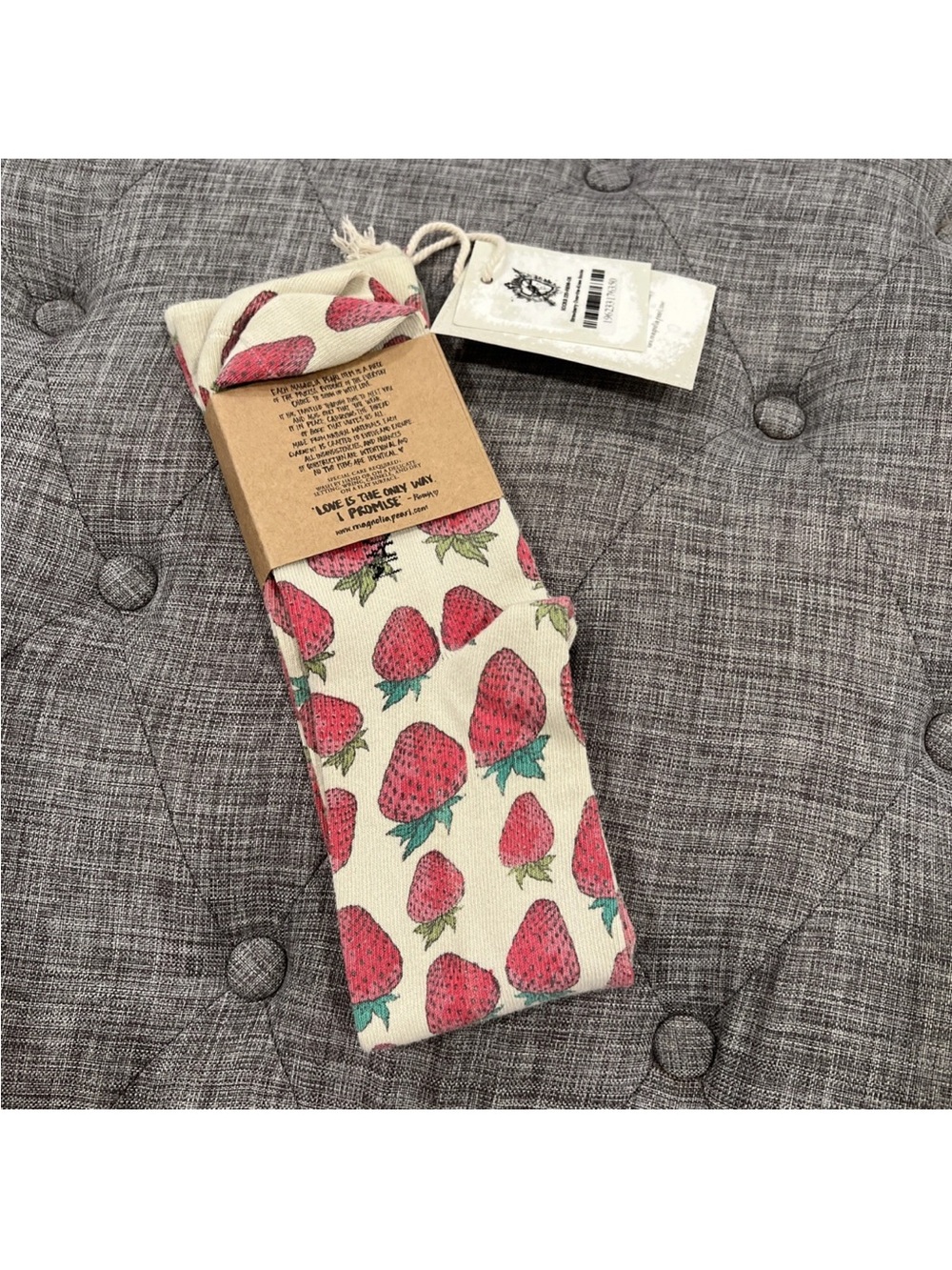 Magnolia Pearl Strawberry Print Cream & Pink stockings